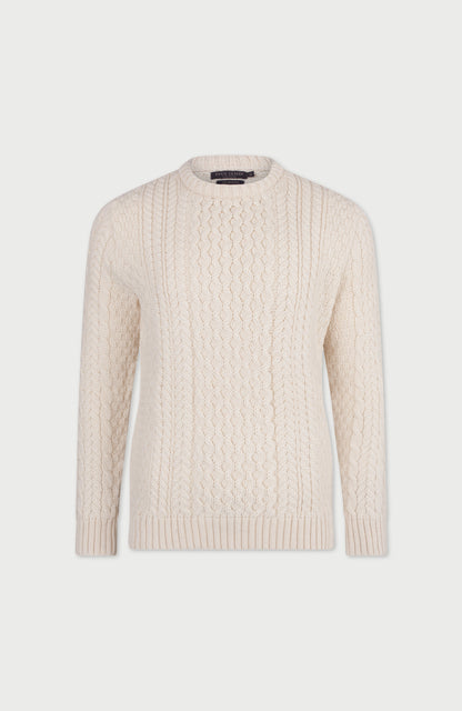 Mens Fisherman's British Wool Cable Jumper