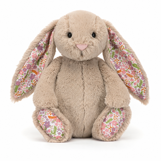 Brown Floral Bonnie Rabbit Plush Toy – 31cm