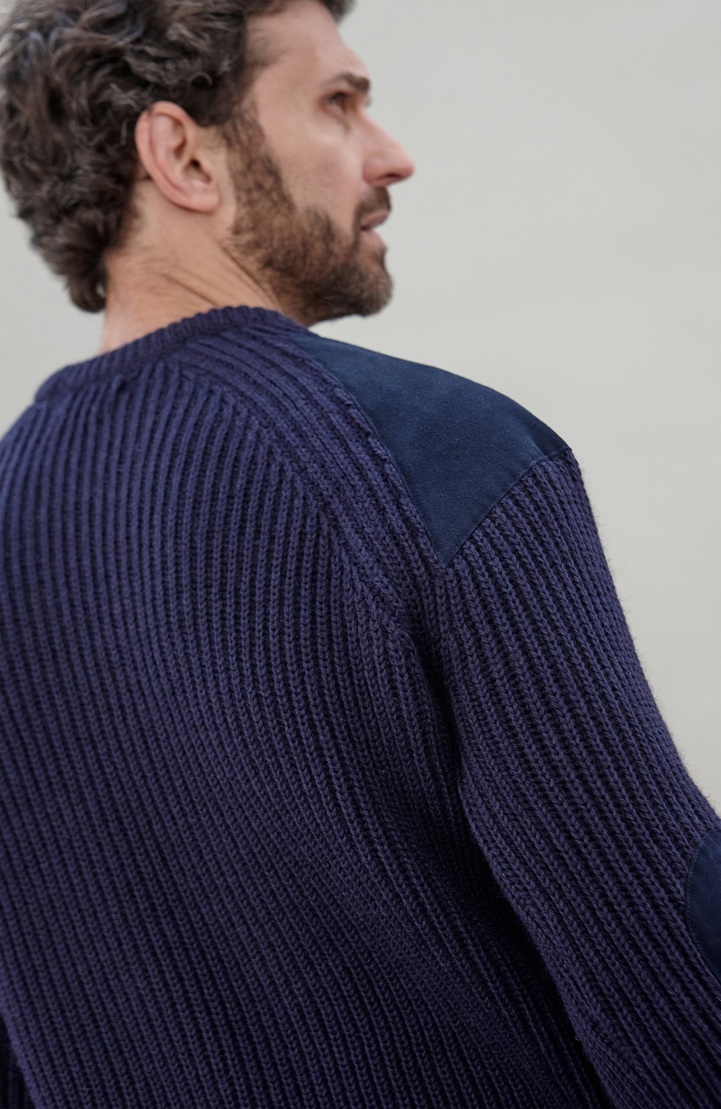 Mens Chunky British Wool Ribbed Shooting Jumper