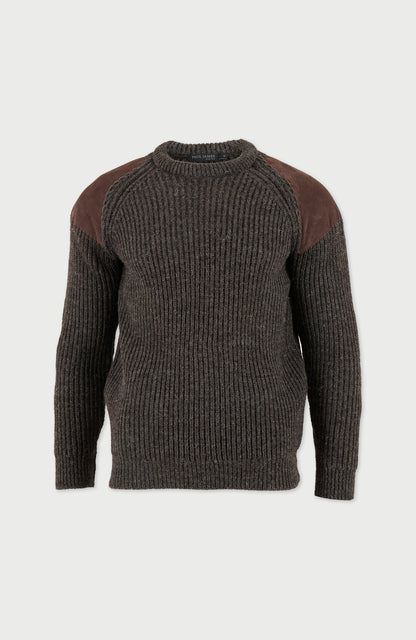 Mens Chunky British Wool Ribbed Shooting Jumper