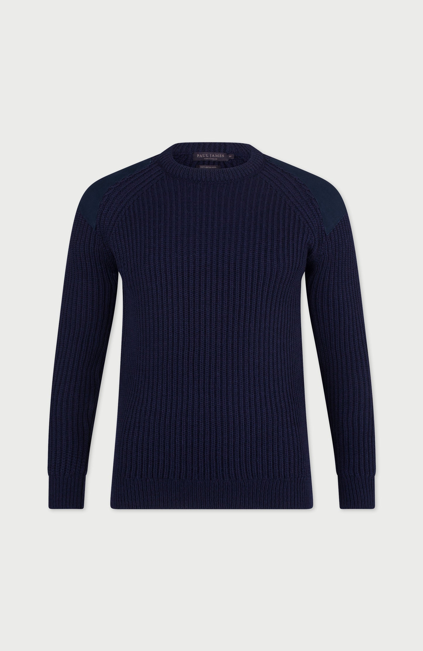 Mens Chunky British Wool Ribbed Shooting Jumper