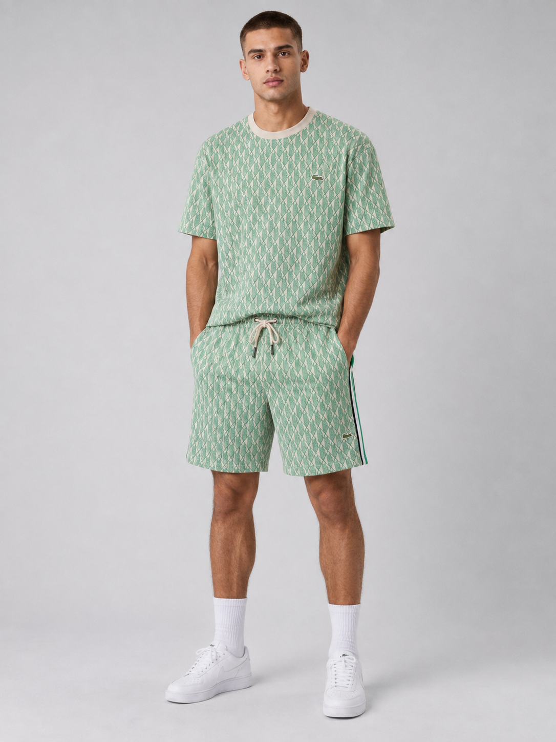 Green Cotton T-Shirt & Shorts Set