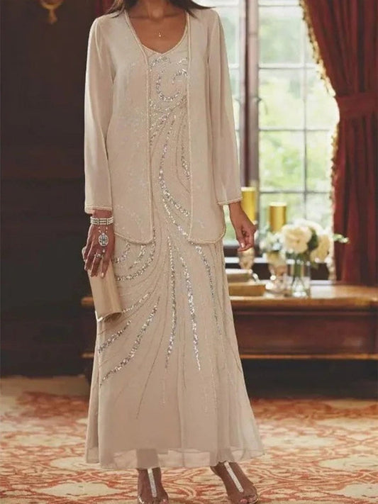 Elegant longline coat and skirt set for women | Verlaine