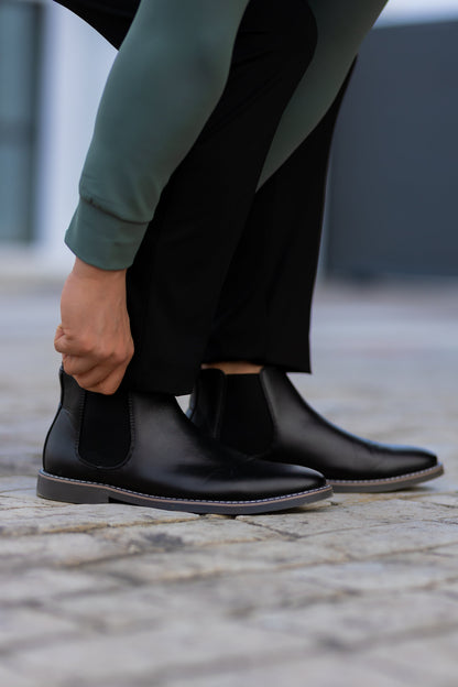 Ezzio Men's Leather Step-In Boots – Smart Casual Style