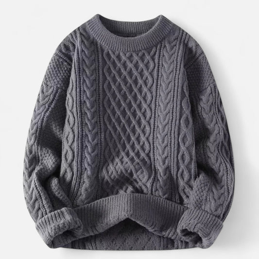 Classic cable-knit round-neck everyday jumper for women