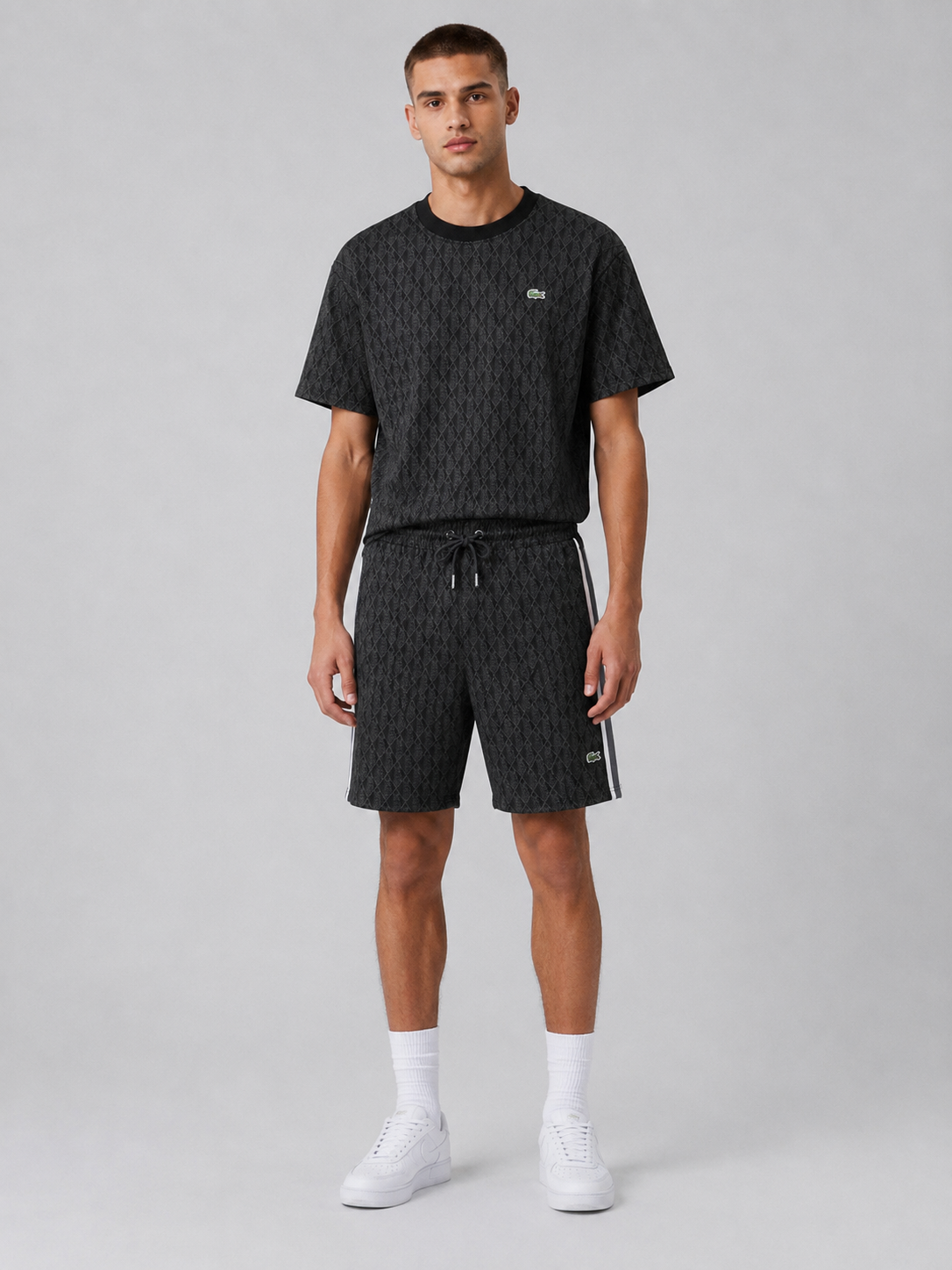 Black Cotton T-Shirt & Shorts Set