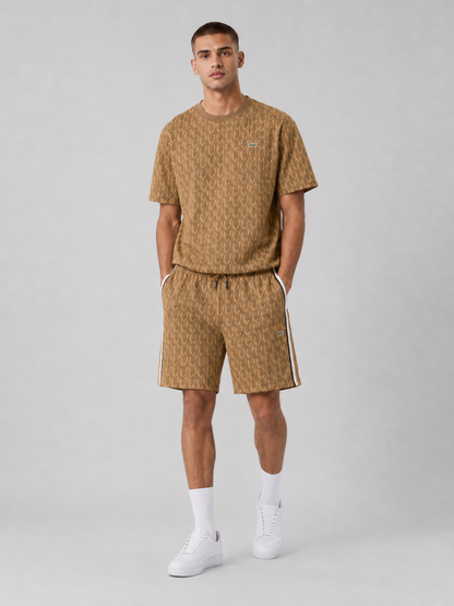 Brown Cotton T-Shirt & Shorts Set