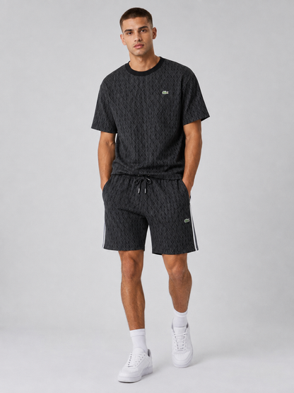 Black Cotton T-Shirt & Shorts Set