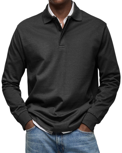 Classic long-sleeve relaxed polo shirt for men | Gary