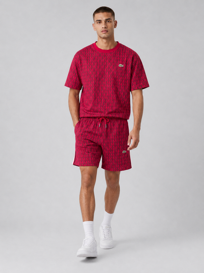 Red Cotton T-Shirt & Shorts Set