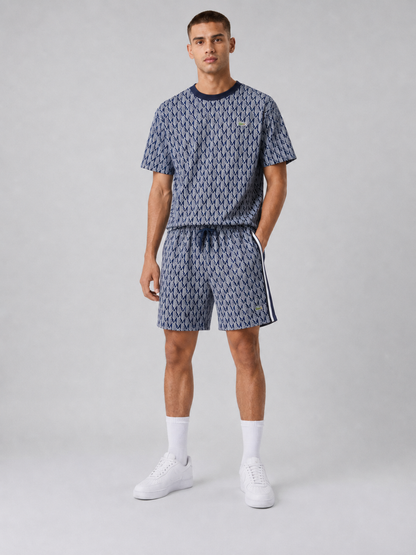 Navy Blue Cotton T-Shirt & Shorts Set