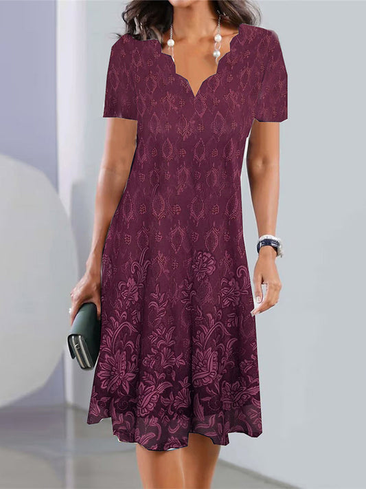 Paisley floral A-line midi dress for women | Marguerite