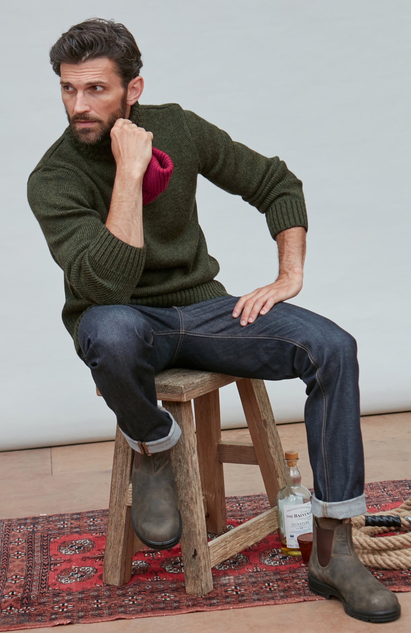 The Fitted Submariner - Roll Neck Merino Wool Jumper
