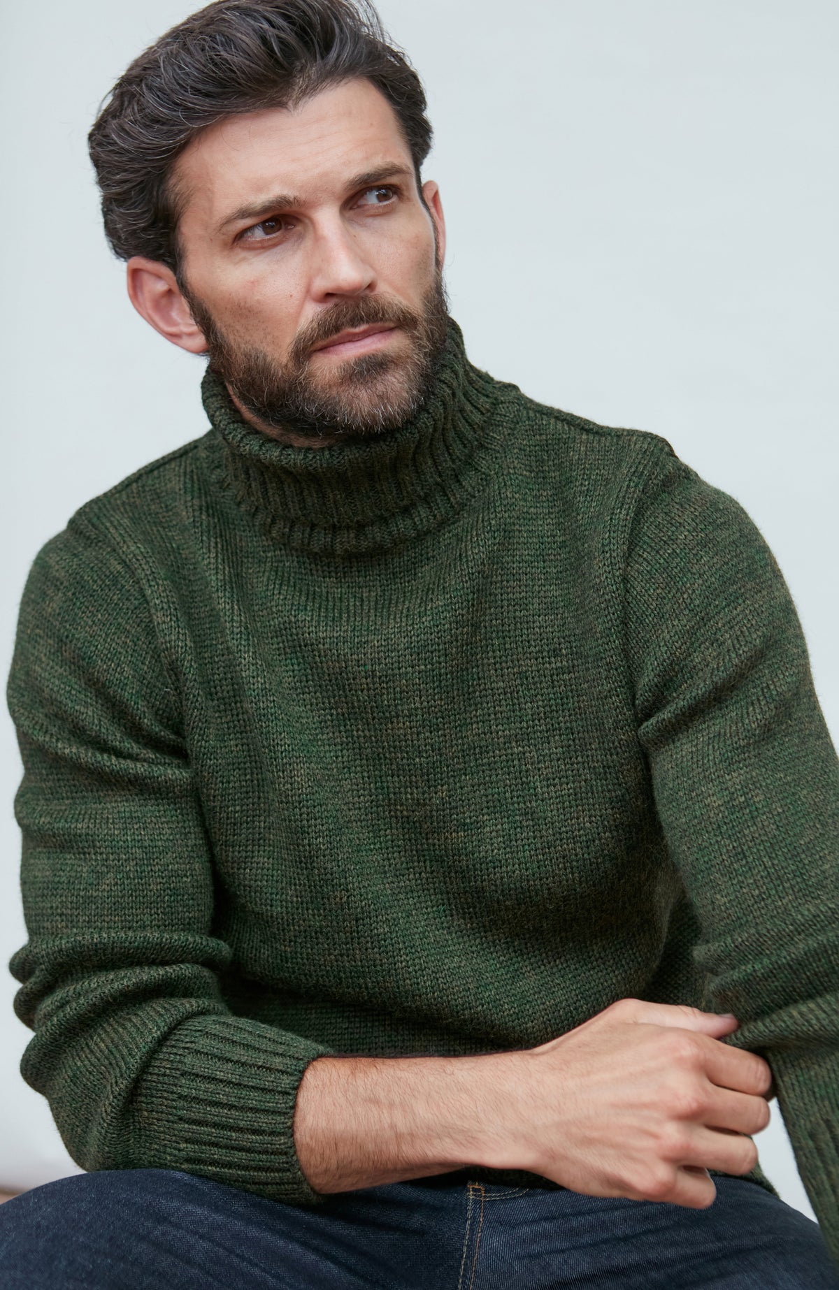 The Fitted Submariner - Roll Neck Merino Wool Jumper