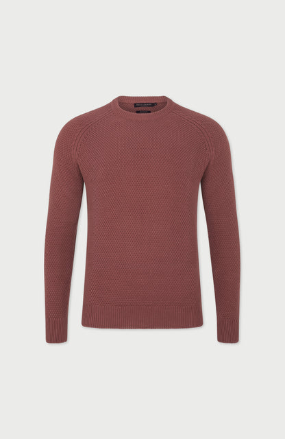 Mens Organic Cotton Moss Stitch Raglan Jumper