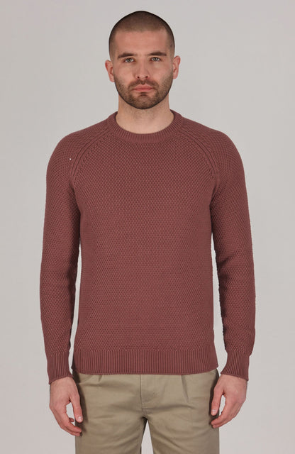 Mens Organic Cotton Moss Stitch Raglan Jumper