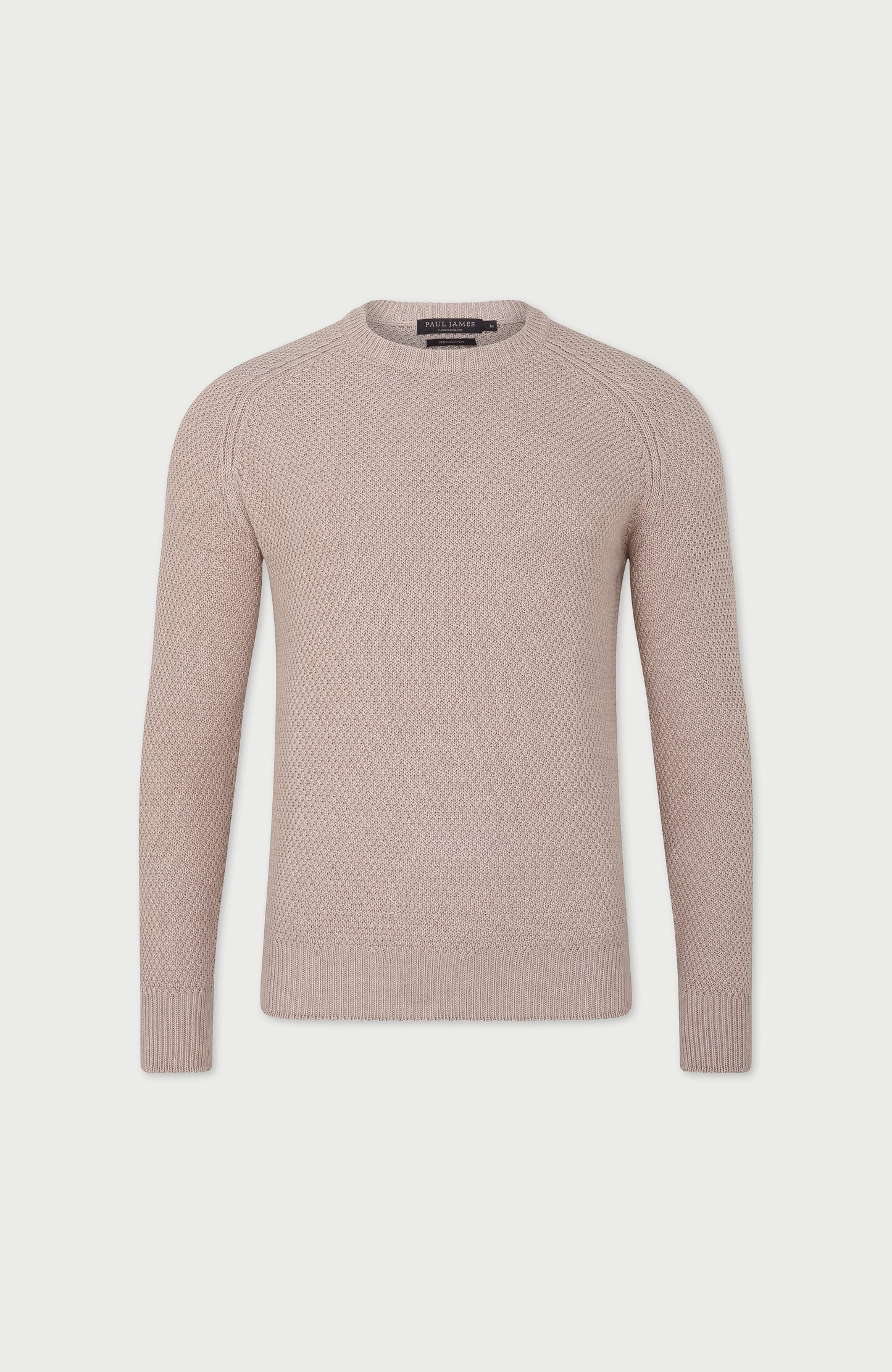 Mens Organic Cotton Moss Stitch Raglan Jumper