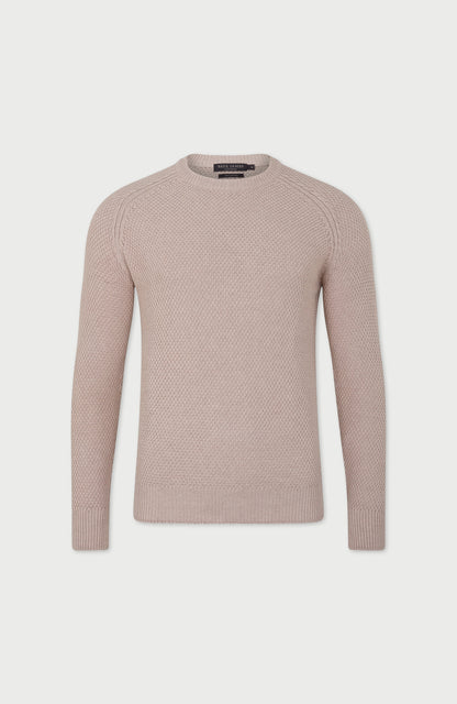 Mens Organic Cotton Moss Stitch Raglan Jumper