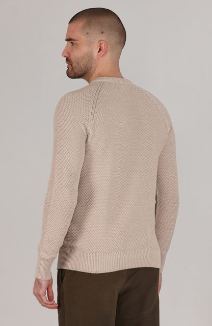 Mens Organic Cotton Moss Stitch Raglan Jumper