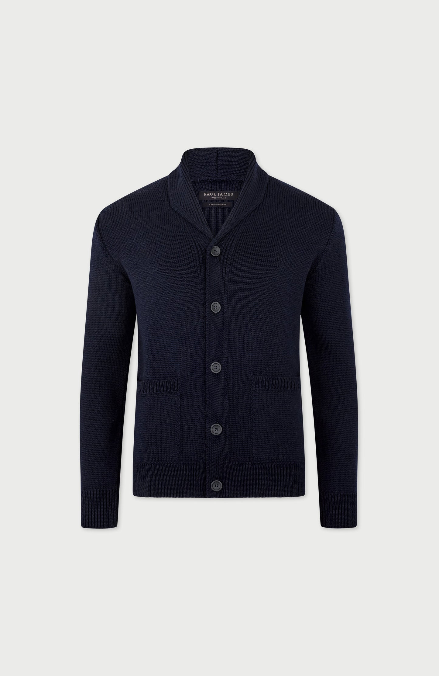 Mens Chunky Merino Wool Shawl Collar Cardigan