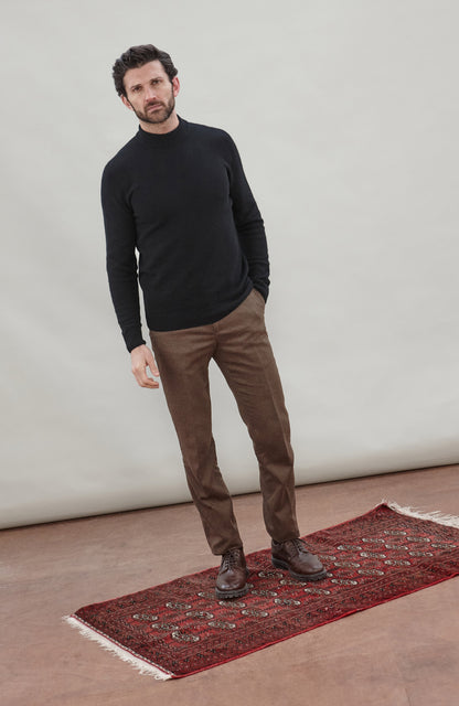 Mens Lambswool Mock Turtle Neck Jumper