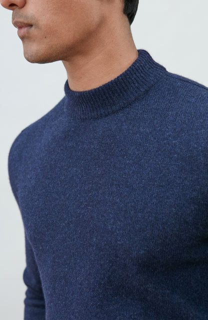 Mens Lambswool Mock Turtle Neck Jumper
