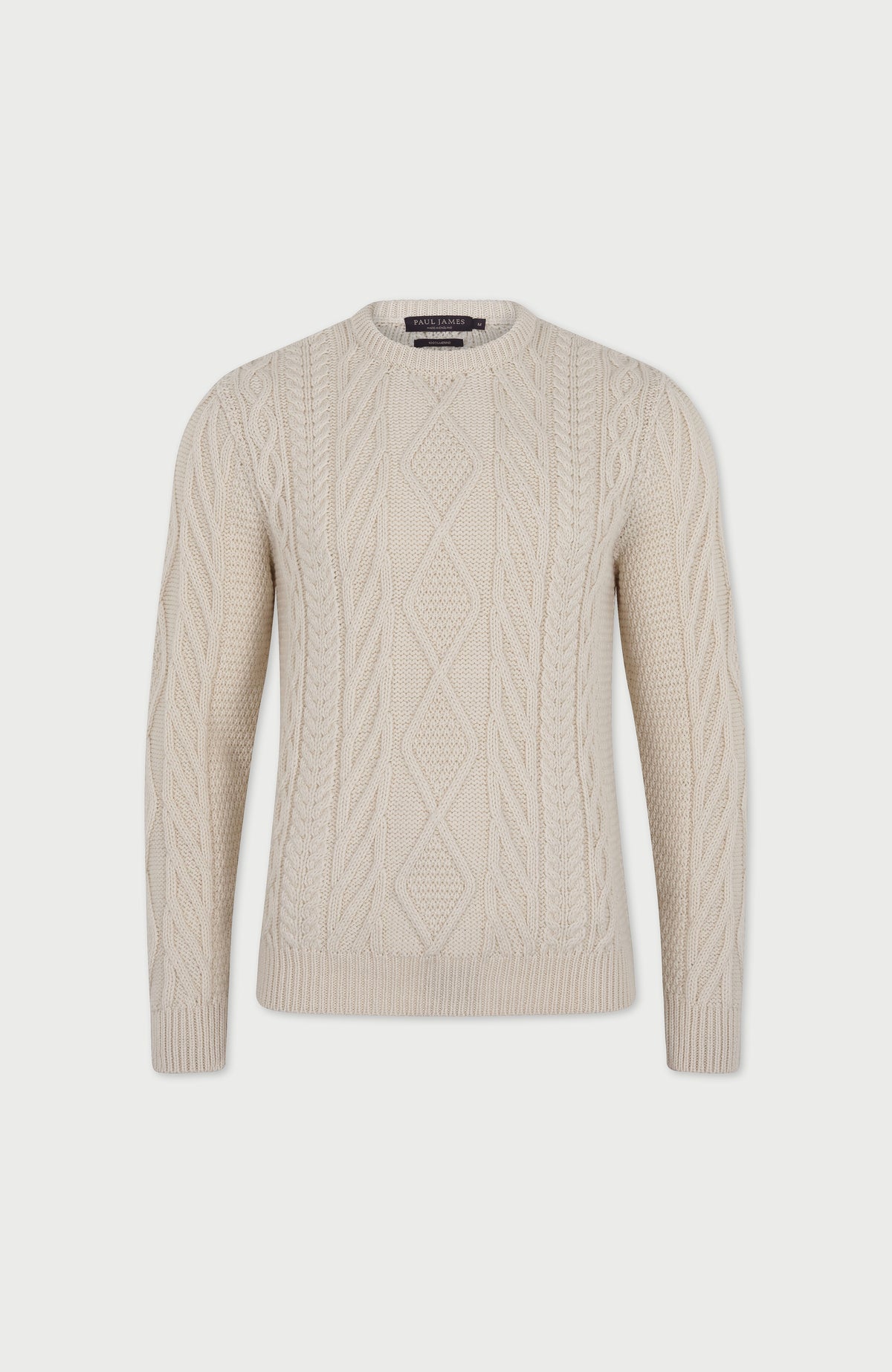Mens Chunky Merino Wool Cable Jumper