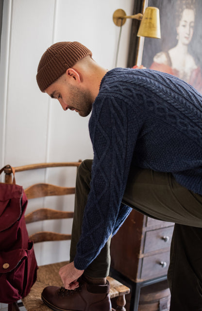 Mens Chunky Merino Wool Cable Jumper