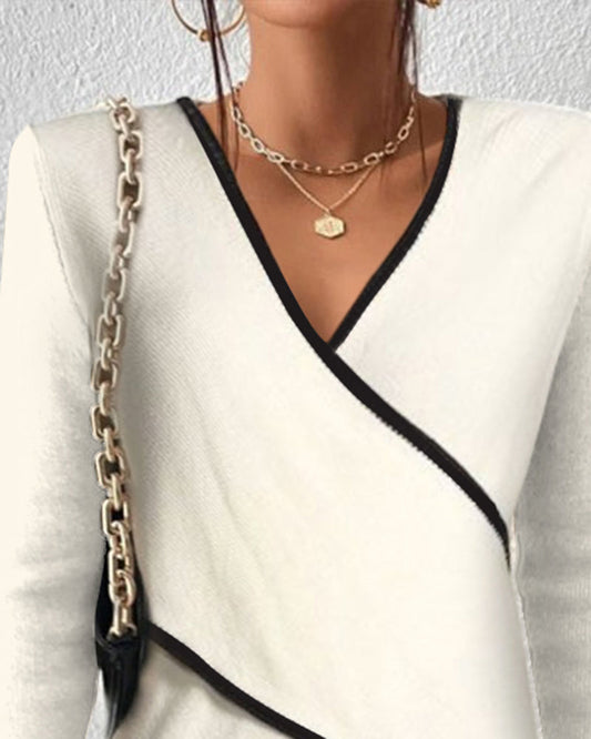 Timeless V-neck sweater with refined everyday fit for women | Alina