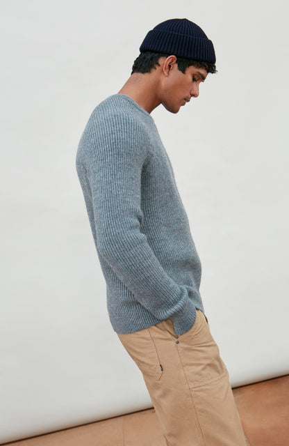 Mens Sheepsoft British Wool Rib Knit Jumper