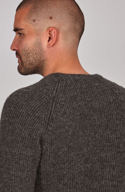 Mens Sheepsoft British Wool Fisherman Rib Knit Jumper