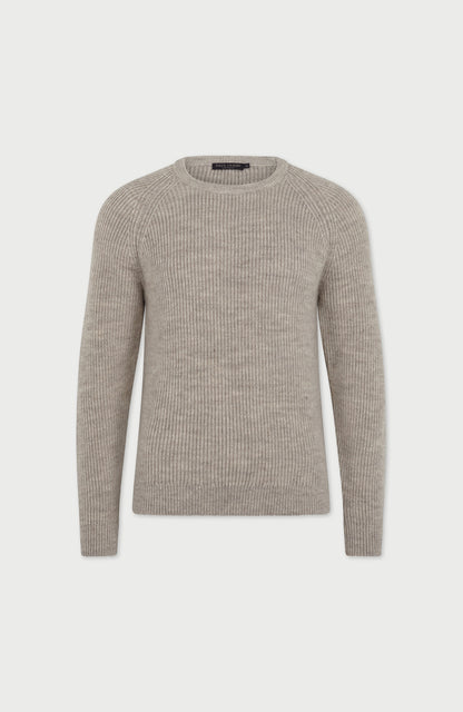 Mens Sheepsoft British Wool Fisherman Rib Knit Jumper