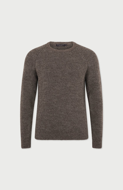 Mens Sheepsoft British Wool Fisherman Rib Knit Jumper