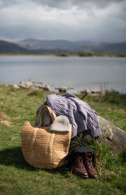 Womens Chunky Merino Wool Cable Jumper