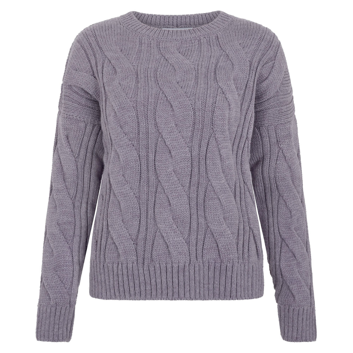 Womens Chunky Merino Wool Cable Jumper