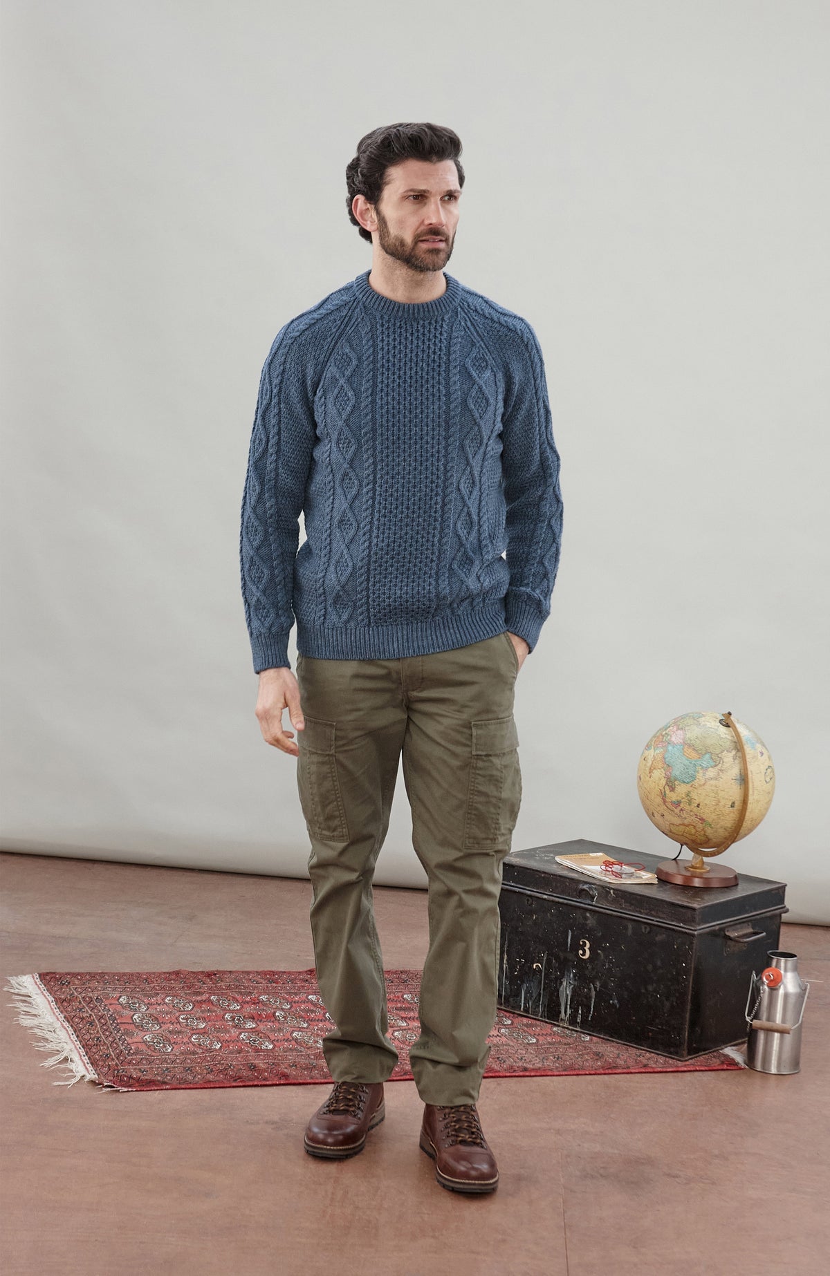 Mens Chunky Merino Wool Fisherman's Jumper