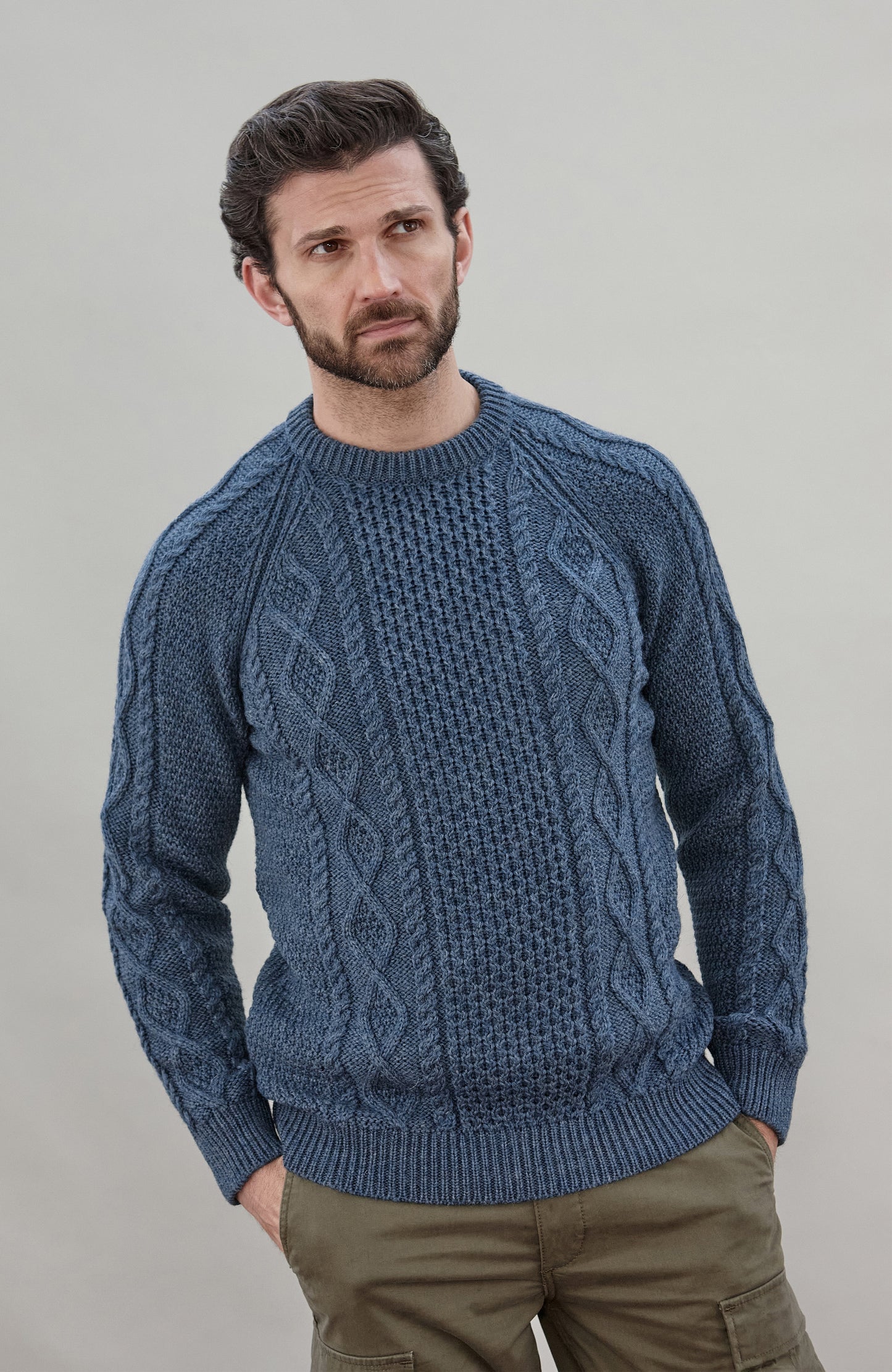 Mens Chunky Merino Wool Fisherman's Jumper