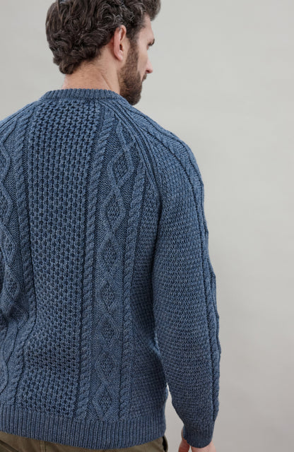 Mens Chunky Merino Wool Fisherman's Jumper