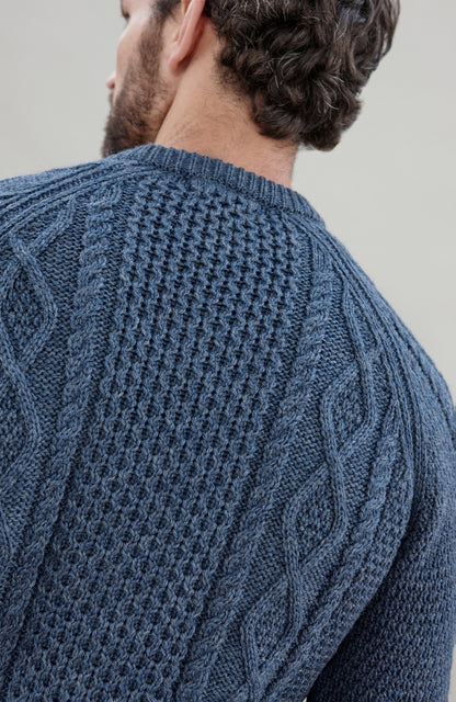 Mens Chunky Merino Wool Fisherman's Jumper