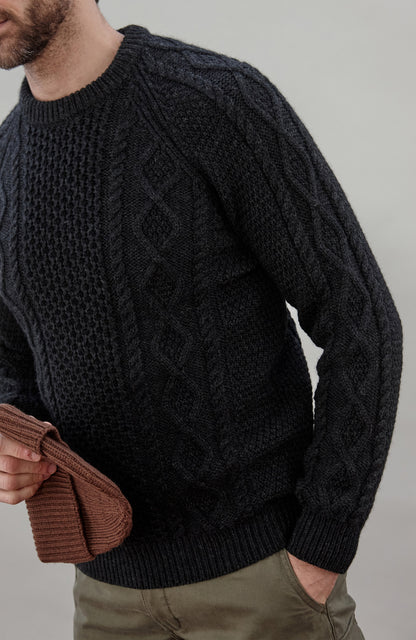 Mens Chunky Merino Wool Fisherman's Jumper