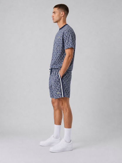 Navy Blue Cotton T-Shirt & Shorts Set