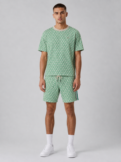 Green Cotton T-Shirt & Shorts Set