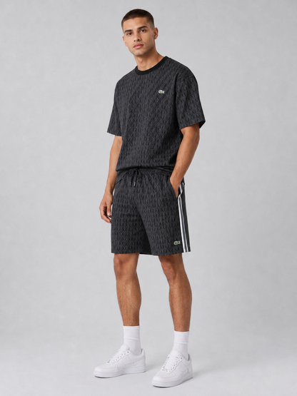 Black Cotton T-Shirt & Shorts Set
