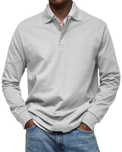 Classic long-sleeve relaxed polo shirt for men | Gary