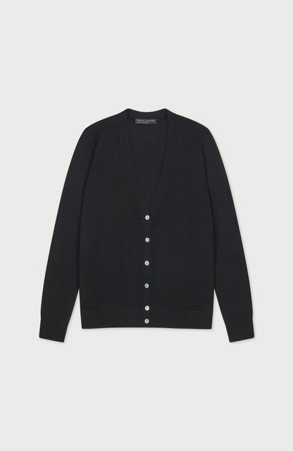 Womens Extra Fine Merino V Neck Cardigan