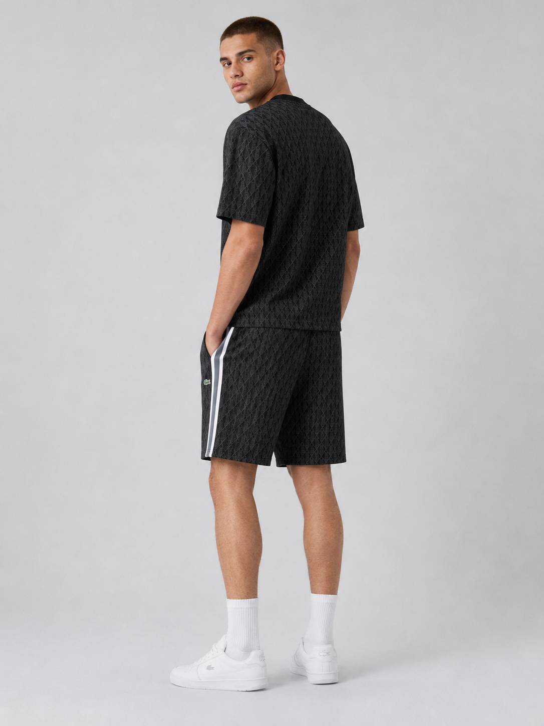 Black Cotton T-Shirt & Shorts Set