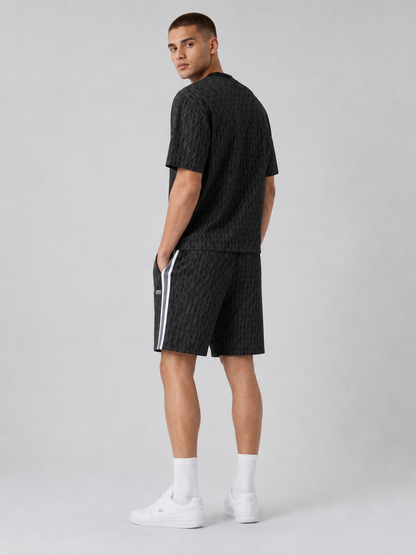 Black Cotton T-Shirt & Shorts Set