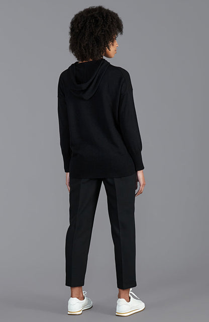 Womens Pure Extra Fine Merino Relaxed Fit Hooded Jumper