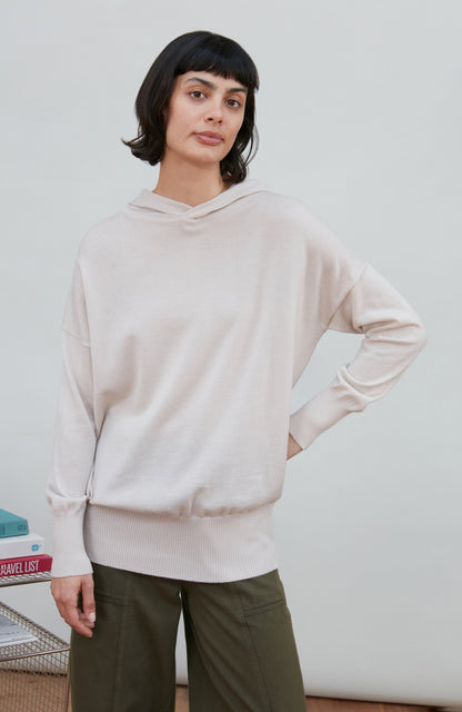 Womens Pure Extra Fine Merino Relaxed Fit Hooded Jumper
