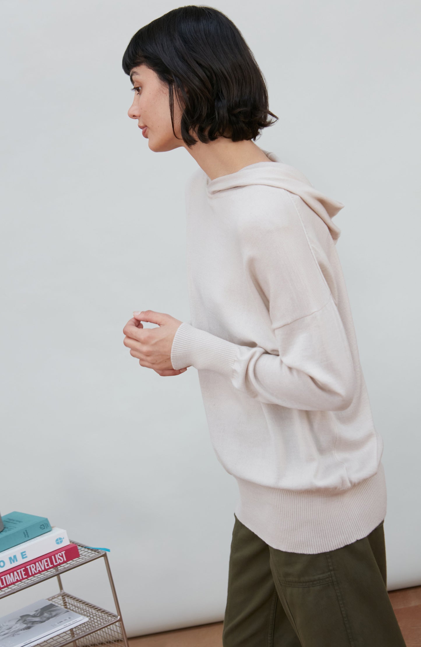 Womens Pure Extra Fine Merino Relaxed Fit Hooded Jumper